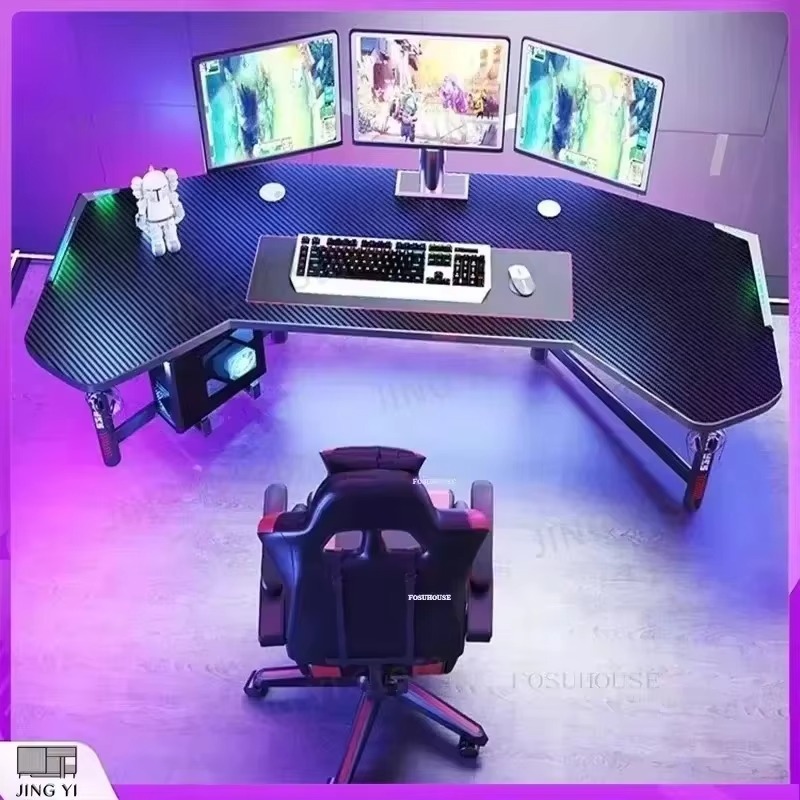 Desk Setup L Shaped - Meja Gaming Profesional Ergonomis untuk Kantor