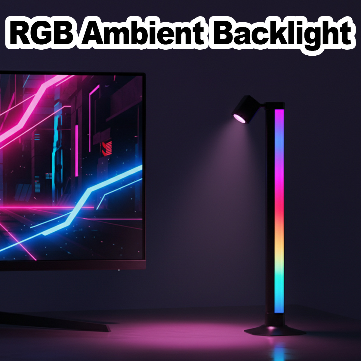 Desk Setup With Tv - Lampu LED RGB Smart Light Bar