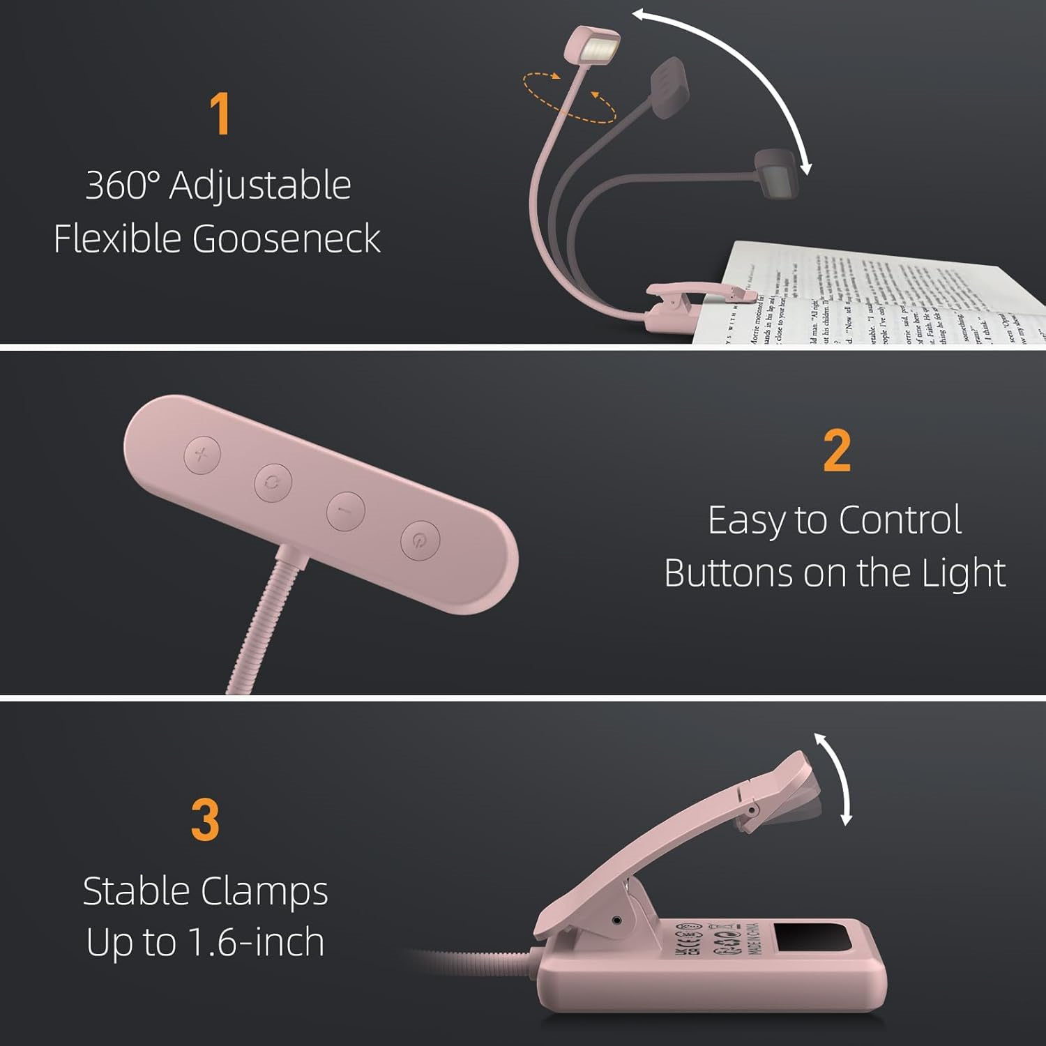 Lampu Baca Penjepit Buku Hitam - Desk Setup Lamp ulasan dan harga