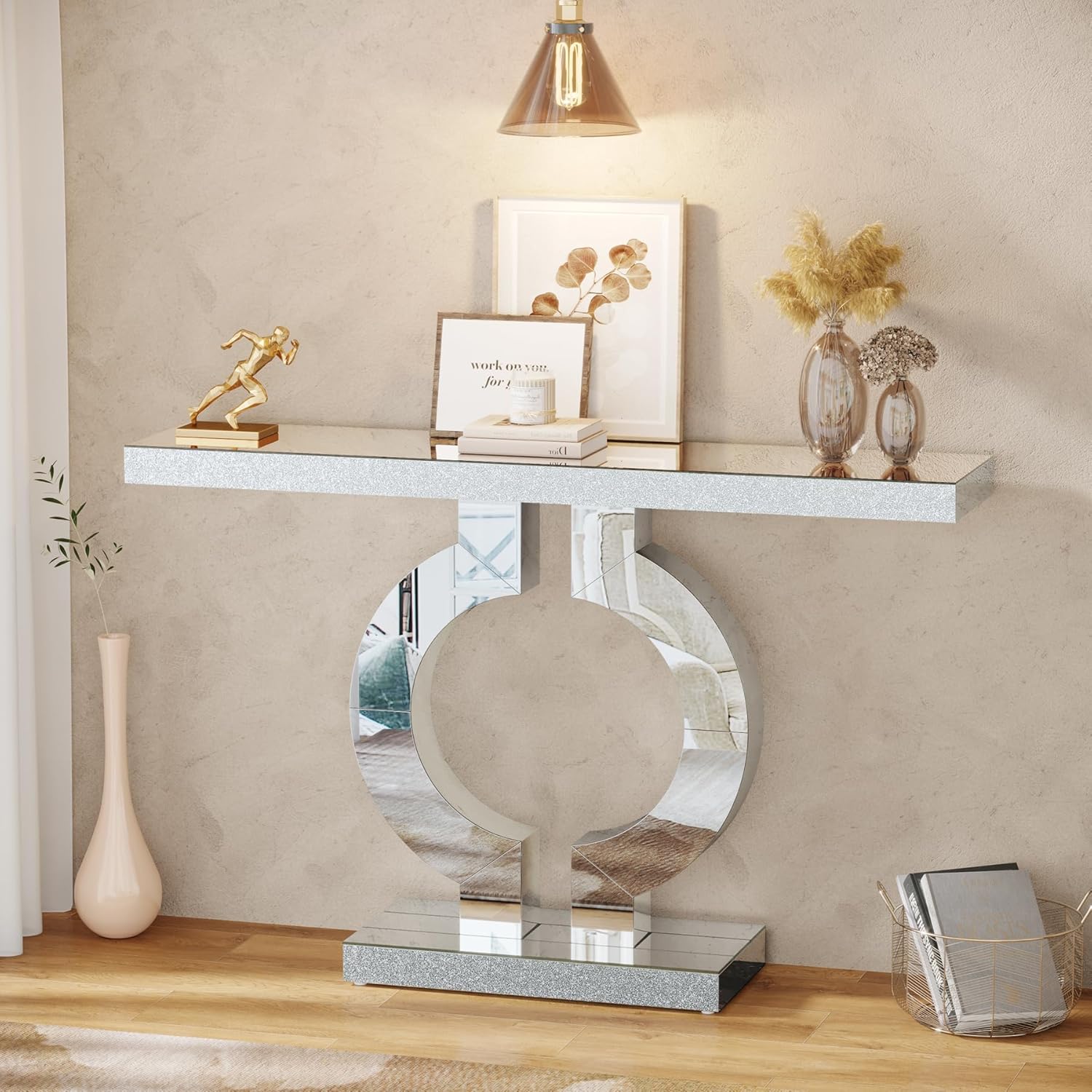 Tribesigns Meja Konsol Cermin  - Desk Setup Minimalist ulasan dan harga